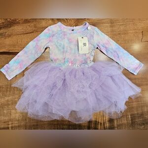 Bums and roses bamboo tutu long sleeve twirl nwt 12-18mo cotton candy